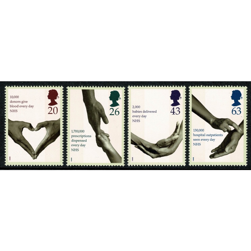 1998 50th Anniversary of National Health Service. Set of 4 values. Unmounted Mint