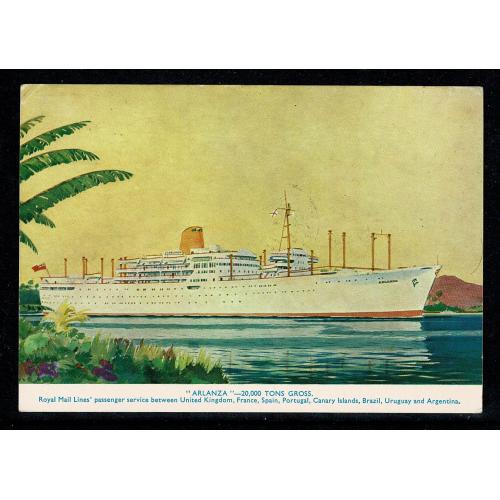 RMS ARLANZA Posted On The High Seas Cachet.