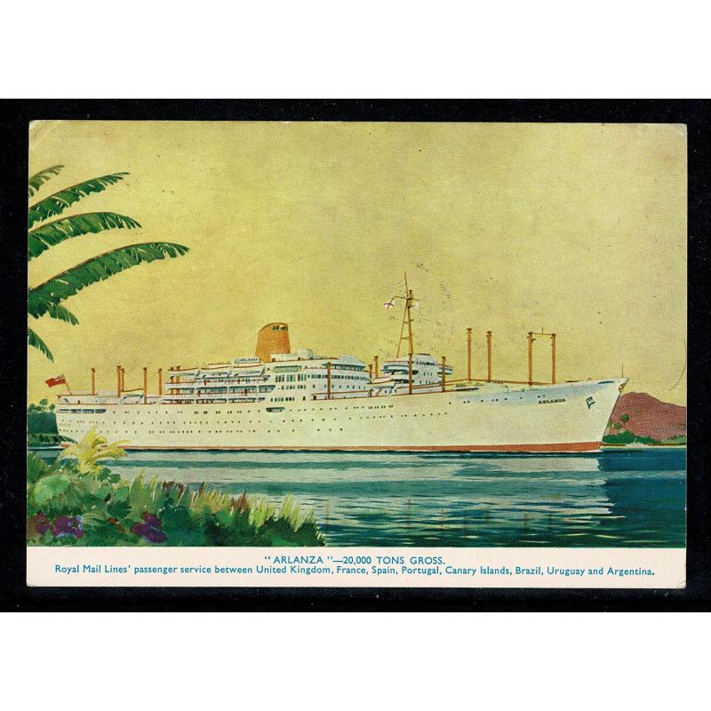 RMS ARLANZA Posted On The High Seas Cachet.