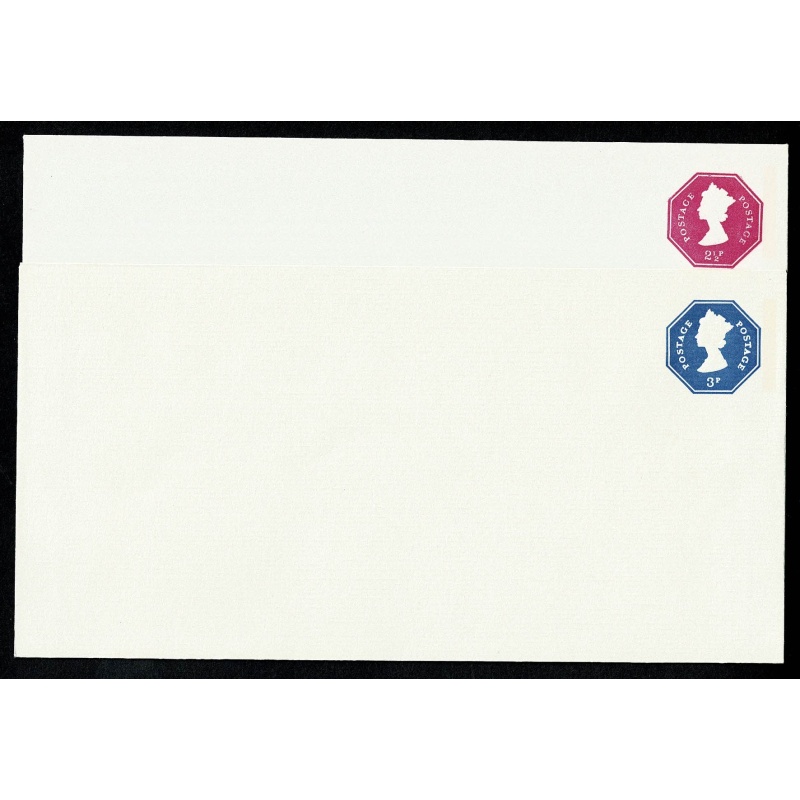 Set of 4 Envelopes Size P 120x235mm. 2½p 1 band, 3p 1 band, 3p 2 band, 3p 2 band+½p Extra. No place for postcode.