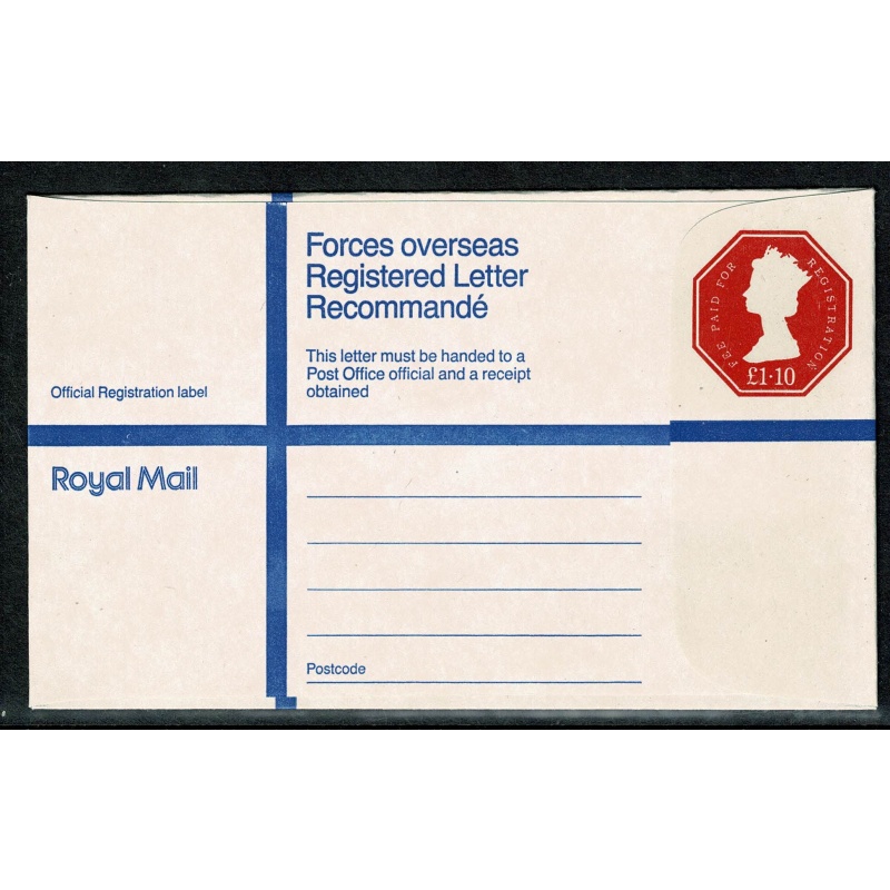 Registered Envelope. £1.10 vermilion. H&B RPF35