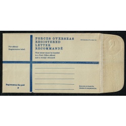 Registered Envelope. 20p vermilion. White lining  11 lines of print  H&B RPF22