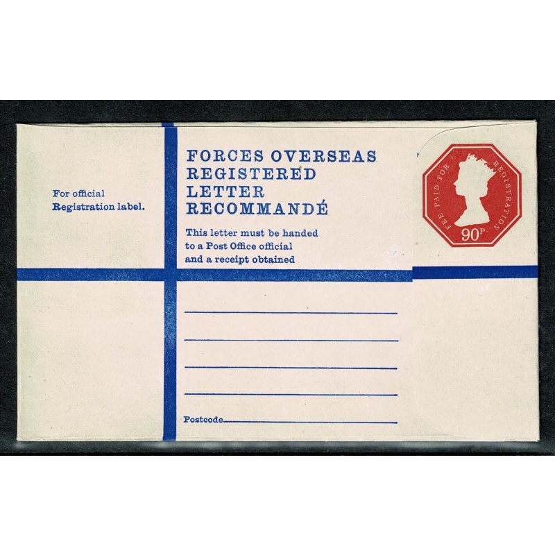 Registered Envelope. 90p vermilion  H&B RPF32