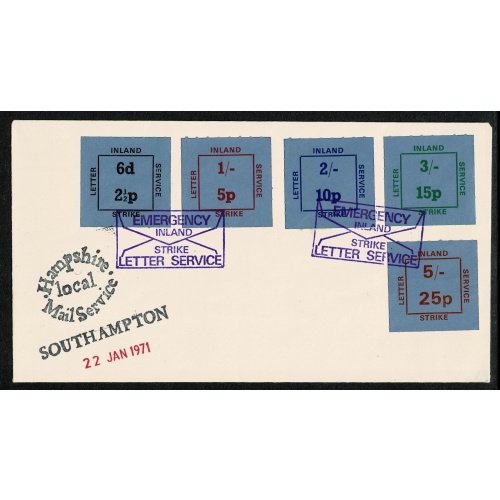 1971 Strike Mail. Cover with Inland Letter Service stamps,