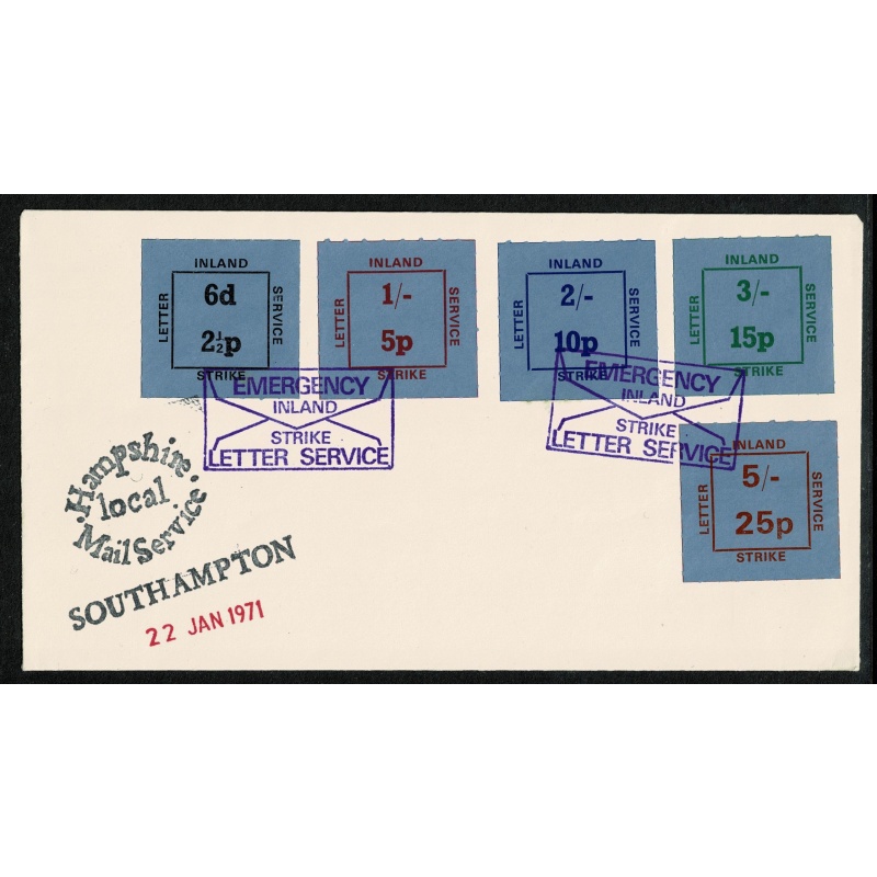 1971 Strike Mail. Cover with "Inland Letter Service" stamps,