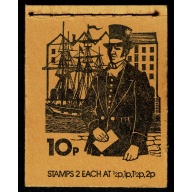 DN74 10p Letter Carrier 1855.  October 1975 issue. Both panes FCP/PVAD ½p/2p & 1p/1½p Horizontally se-tenant