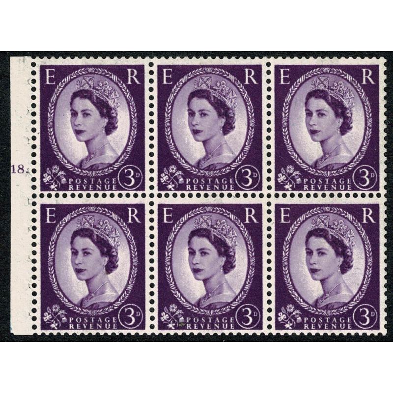 SB104 3d lilac x 6. CB violet phosphor. Cylinder pane K18 dot Top row