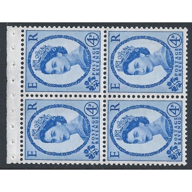 SG SB108. 4d x 4 2B blue phos. Crowns WATERMARK SIDEWAYS TO LEFT. Perf AP