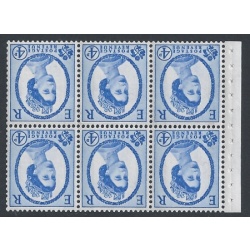 SG SB107a. 4d x 6 2B blue phos. Crowns WATERMARK INVERTED. Perf Is. Constant variety