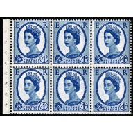 SG SB107. 4d x 6 2B blue phos. Crowns WATERMARK UPRIGHT. Perf Is