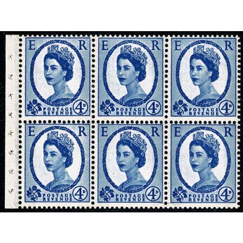 SG SB107. 4d x 6 2B blue phos. Crowns WATERMARK UPRIGHT. Perf Is