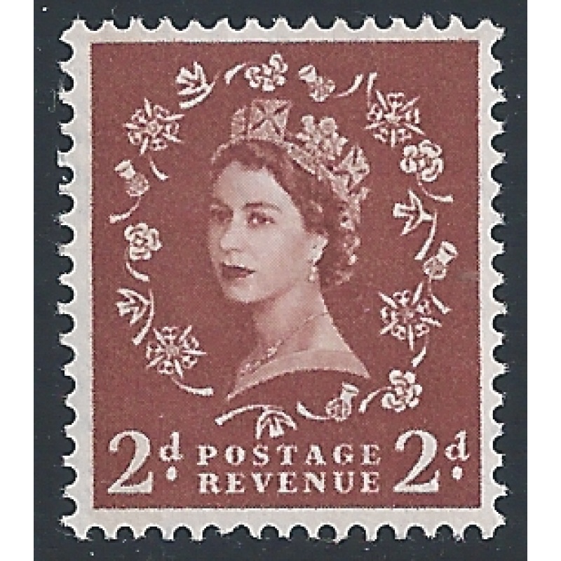 2d red brown. Multiple Crowns Wmk . Left band green phosphor. SG 613