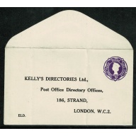 1957 3d violet STO envelope. Kelly's Directories