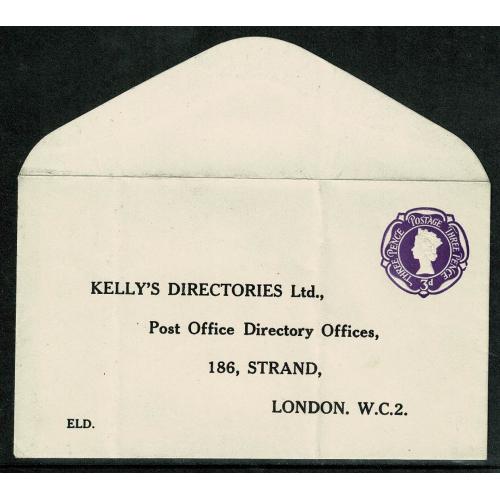 1957 3d violet STO envelope. Kelly's Directories