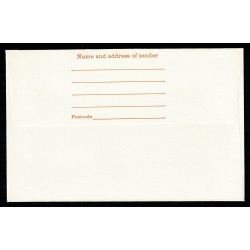 10p Orange. Size O. 95x145mm. 2 Phos Band. Space for Postcode on flap. H&B EP129. Space for postcode on flap.
