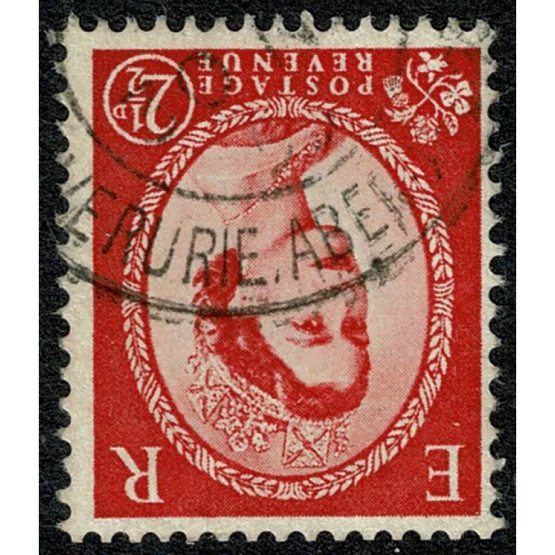 Tudor crown issue. 2½d Carmine Type II.  WATERMARK INVERTED. SG 519bWi. Fine used