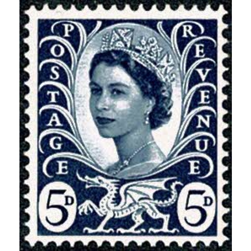 Wales 5d royal blue. MISSING PHOSPHOR. SG W11y