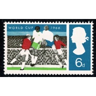 1966 World Cup 6d (ord). MISSING BLACK. SG 694a.