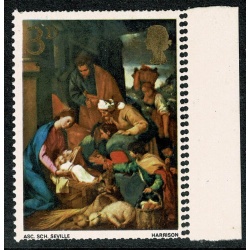 1967 Christmas 3d. DOUBLE PERFORATION error. SG 756 var.