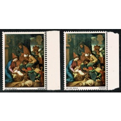 1967 Christmas 3d. DOUBLE PERFORATION error. SG 756 var.