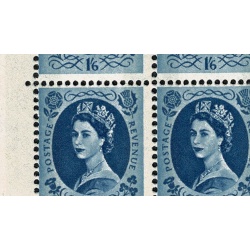 1966 1/6 grey-blue 2B Wmk Multiple Crowns . Cylinder 2 dot block of twelve with listed variety. SG 618a